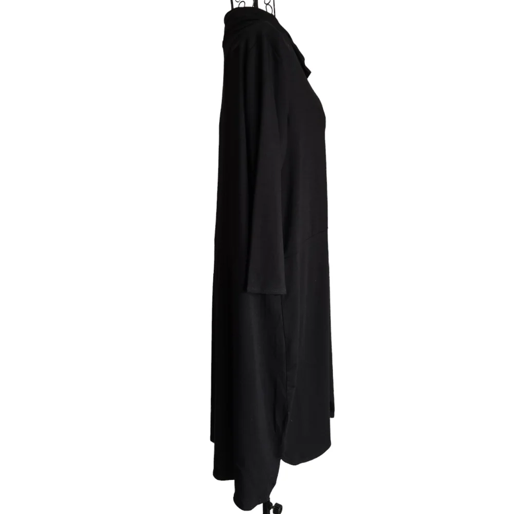 🔥NWT Eileen Fisher Petite Fine Tencel Jersey Mock Neck 3/4 Sleeve Dress Size PM